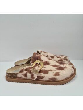 DV by Dolce Vita Yeehaw Women's Brown Faux Calf Hair Mule Clogs US Size 9